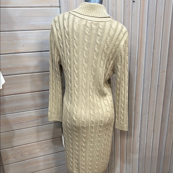 Calvin Klein Cream and Gold Cable Knit Cardigan - Picture 4 of 5